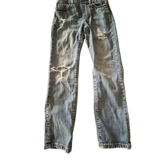 Gap Denim Overalls Medium Distressed Youth Adjustable Straps - Picture 2 of 9